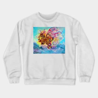 SEA DRAGON Pink Aqua Blue Fantasy Crewneck Sweatshirt